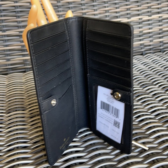 Kate Spade Staci Large Slim Bifold Wallet Black - Picture 13 of 16